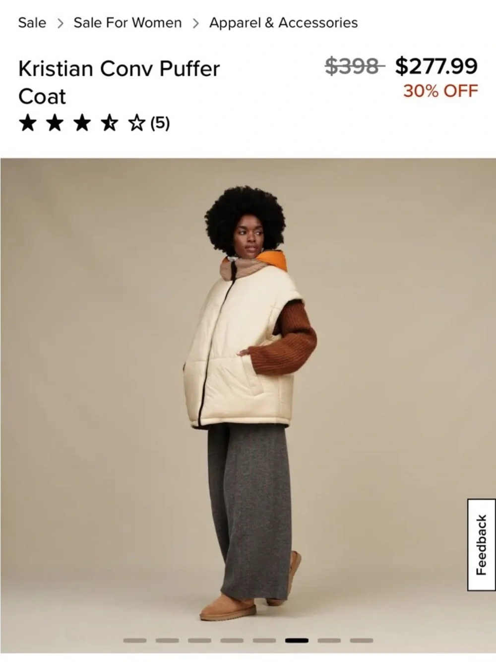 UGG Kristian Conv Puffer vest & Black Puffer Jacket with Orange Hood Lining NWT